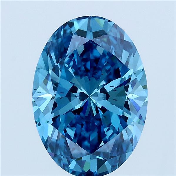 2.07ct Oval FANCY VIVID BLUE VS2 Lab Created Diamond