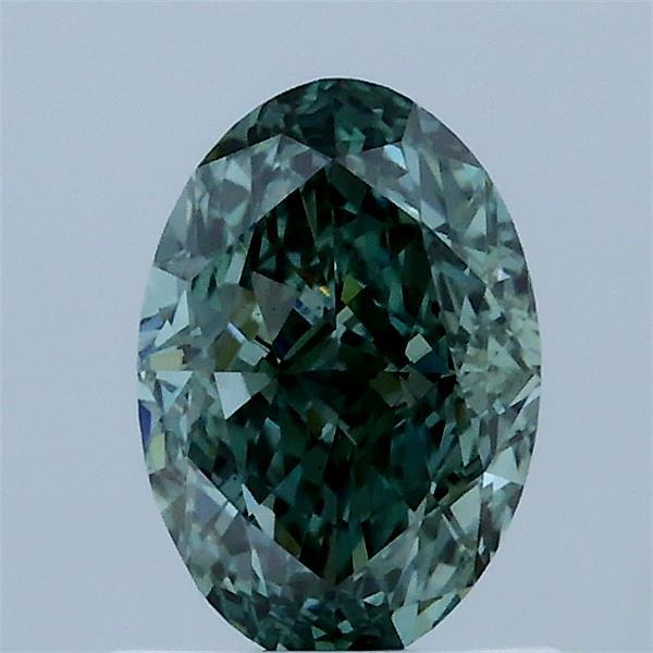 1.07ct Oval FANCY VIVID GREEN VS1 Lab Created Diamond