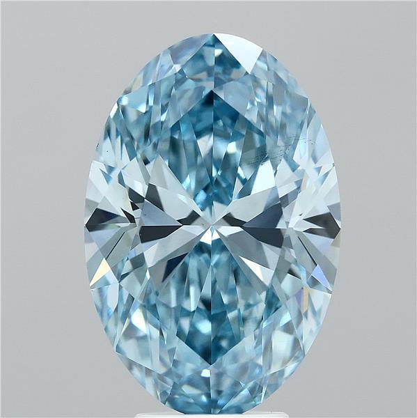 5.6ct Oval FANCY VIVID BLUE VS1 Lab Created Diamond