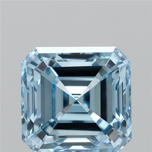 2.91ct Asscher FANCY VIVID BLUE VS1 Lab Created Diamond