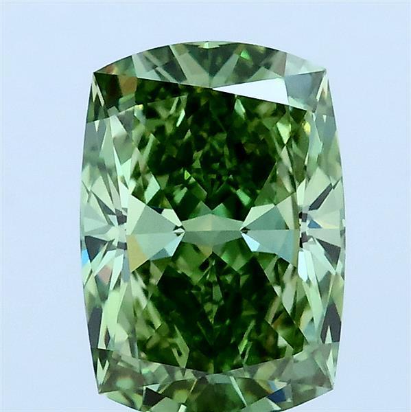 2ct Cushion FANCY VIVID GREEN VVS2 Lab Created Diamond