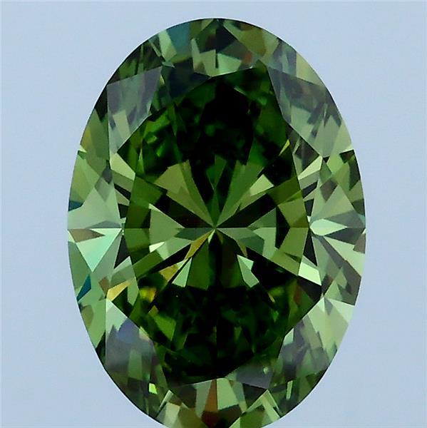 2.01ct Oval FANCY VIVID GREEN VVS2 Lab Created Diamond