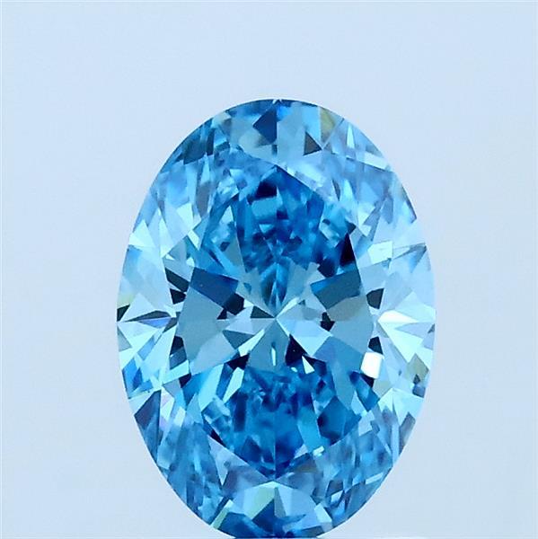 1ct Oval FANCY VIVID BLUE VVS1 Lab Created Diamond