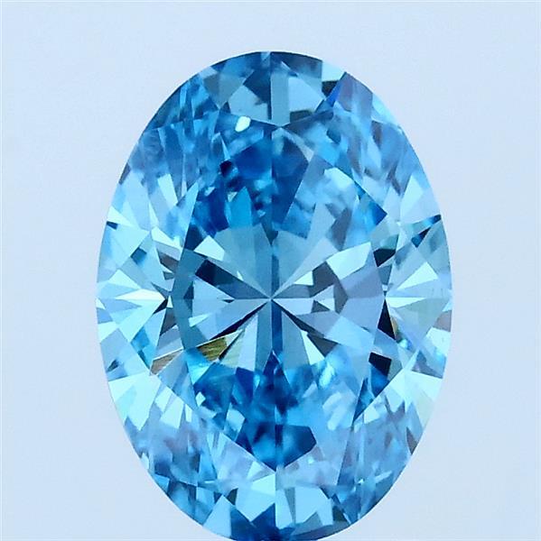 1.52ct Oval FANCY VIVID BLUE VS1 Lab Created Diamond