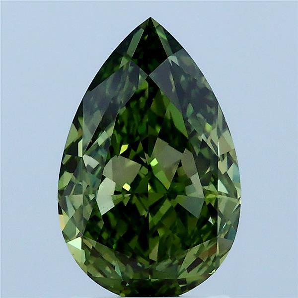 2.08ct Pear FANCY VIVID GREEN VS1 Lab Created Diamond