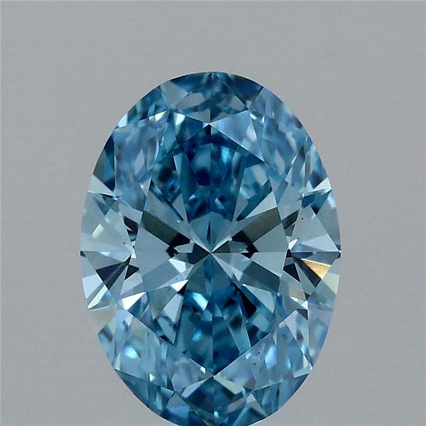 1.54ct Oval FANCY VIVID BLUE VS1 Lab Created Diamond