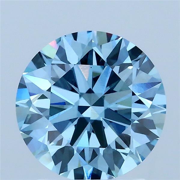 2.05ct Round FANCY VIVID BLUE VS1 Lab Created Diamond