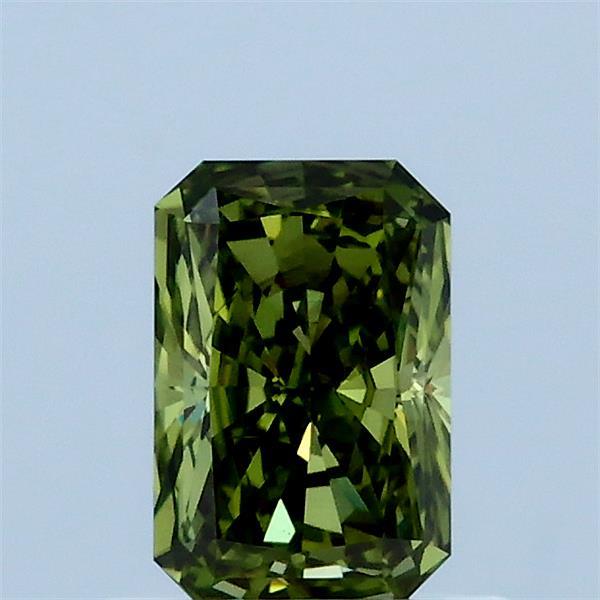 0.7ct Radiant FANCY VIVID GREEN VS2 Lab Created Diamond