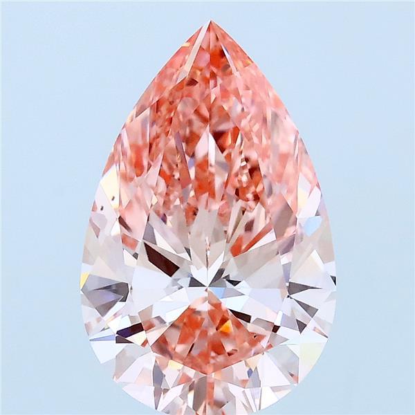 3ct Pear FANCY VIVID PINK VS1 Lab Created Diamond