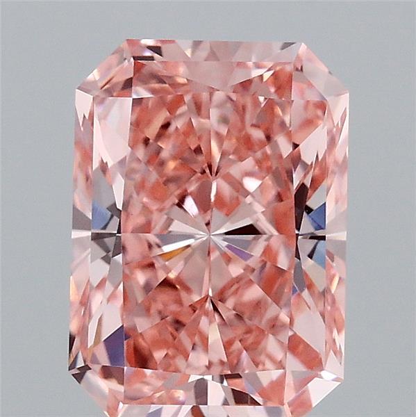 2.08ct Radiant FANCY VIVID PINK VVS2 Lab Created Diamond