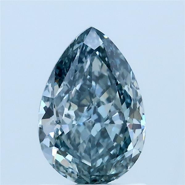 1.07ct Pear FANCY INTENSE GREEN BLUE VS1 Lab Created Diamond