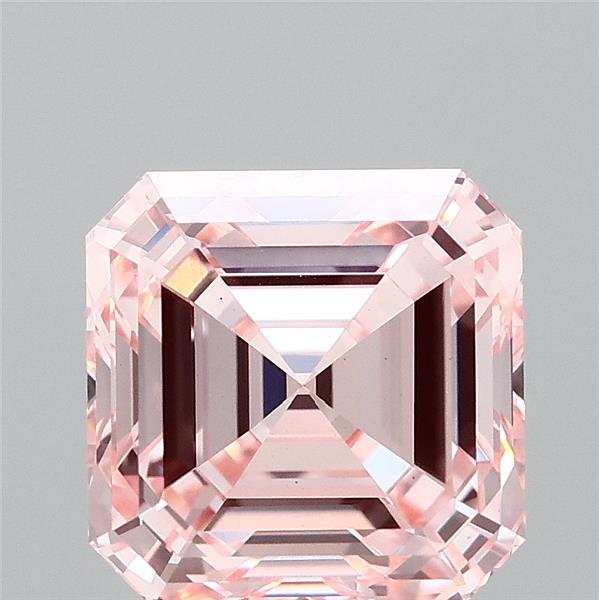 3.2ct Asscher FANCY INTENSE PINK VS1 Lab Created Diamond