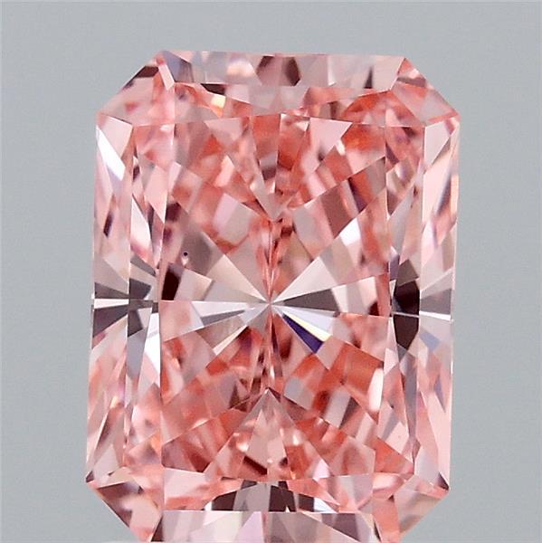 2.1ct Radiant FANCY VIVID PINK VVS2 Lab Created Diamond