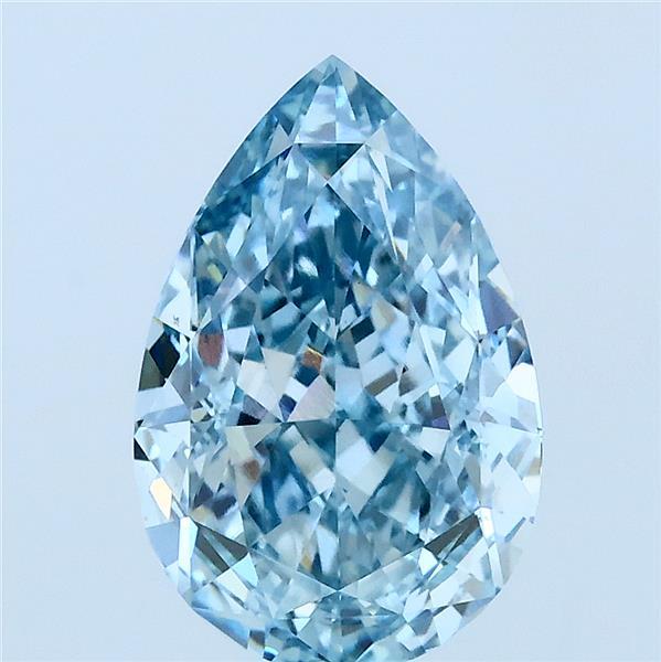 3.06ct Pear FANCY VIVID BLUE VS1 Lab Created Diamond
