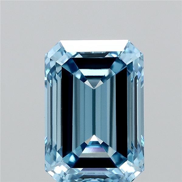2.82ct Emerald FANCY VIVID BLUE VS1 Lab Created Diamond