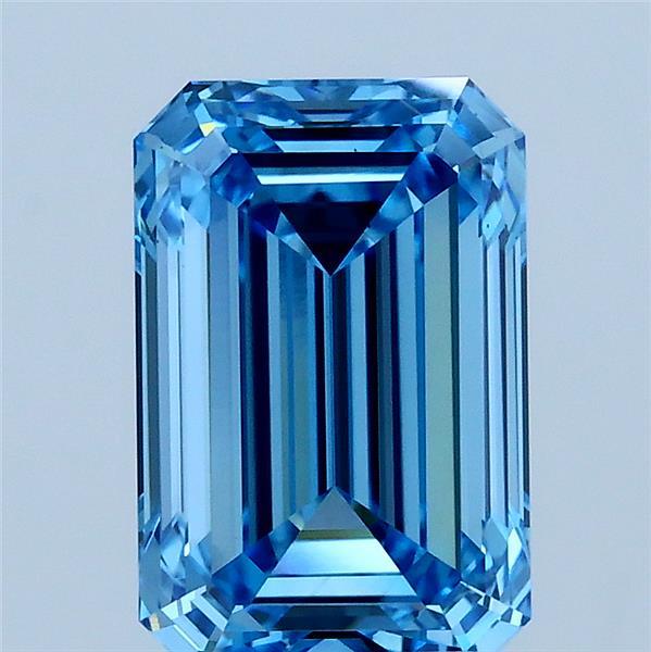 2.52ct Emerald FANCY VIVID BLUE VS2 Lab Created Diamond