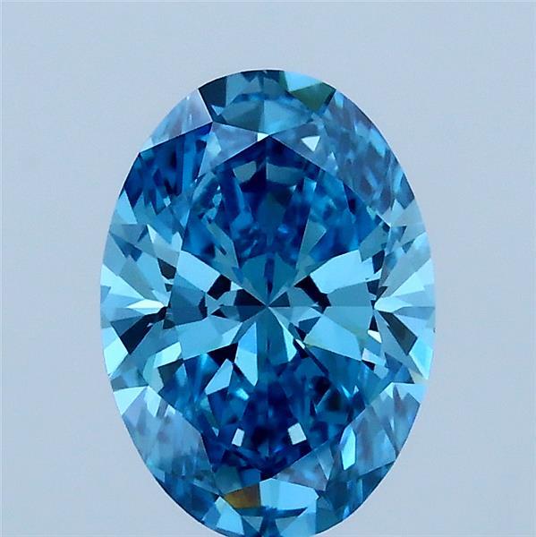 1.51ct Oval FANCY VIVID BLUE VS1 Lab Created Diamond