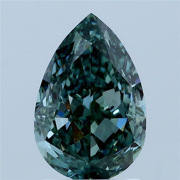 2.18ct Pear FANCY VIVID GREEN VS1 Lab Created Diamond