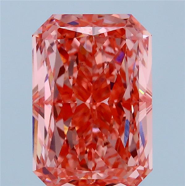 4.1ct Radiant FANCY VIVID PINK VS1 Lab Created Diamond