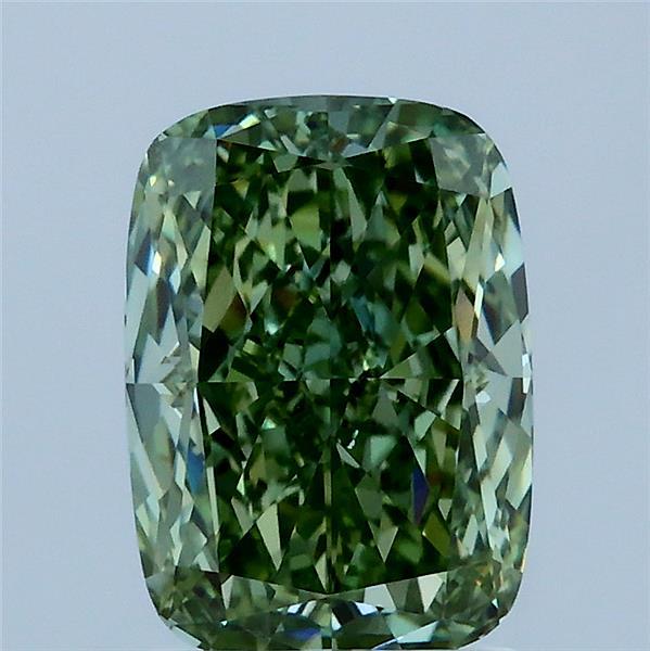 2.19ct Cushion FANCY VIVID GREEN VVS2 Lab Created Diamond