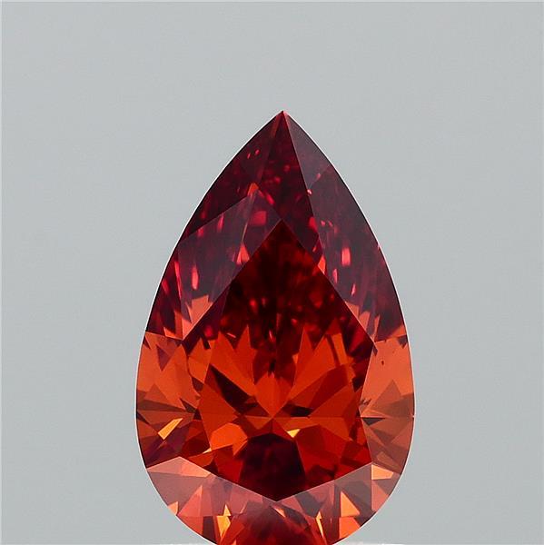 1.19ct Pear FANCY VIVID ORANGE VVS2 Lab Created Diamond