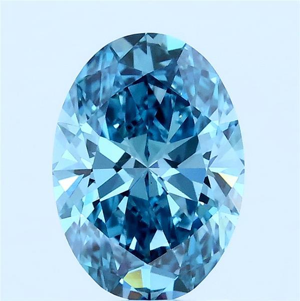 1.52ct Oval FANCY VIVID BLUE VS1 Lab Created Diamond