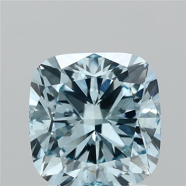 2.1ct Cushion FANCY VIVID BLUE VS2 Lab Created Diamond