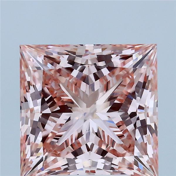 3.66ct Princess FANCY INTENSE PINK VVS2 Lab Created Diamond
