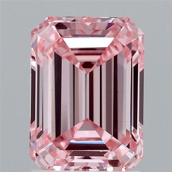 2.02ct Emerald FANCY VIVID PINK VS1 Lab Created Diamond