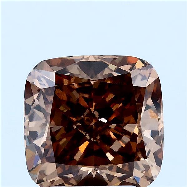 3.06ct Cushion FANCY BROWN VVS2 Lab Created Diamond