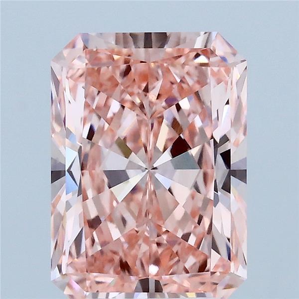 3.02ct Radiant FANCY VIVID PINK VVS2 Lab Created Diamond