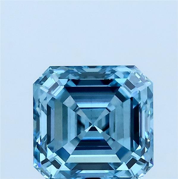 1.5ct Asscher FANCY VIVID BLUE VS1 Lab Created Diamond