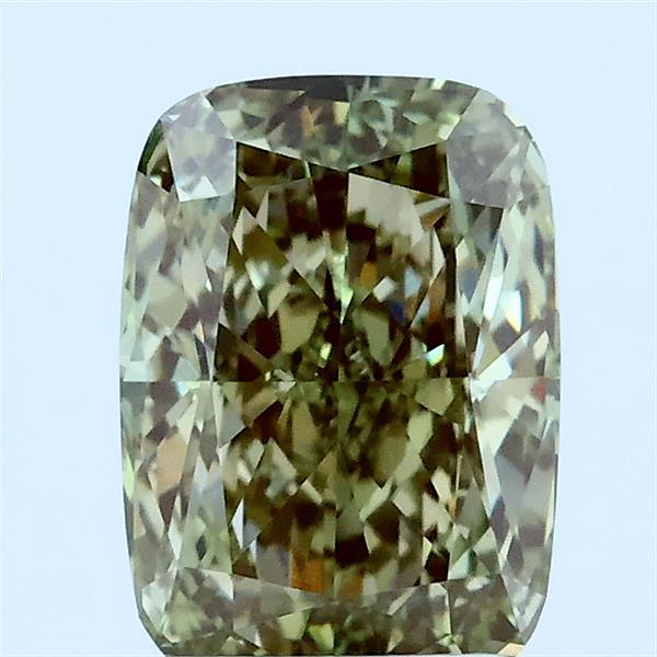 2.01ct Cushion FANCY VIVID GREEN VVS2 Lab Created Diamond