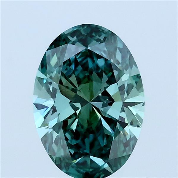 1ct Oval FANCY VIVID GREEN VS1 Lab Created Diamond