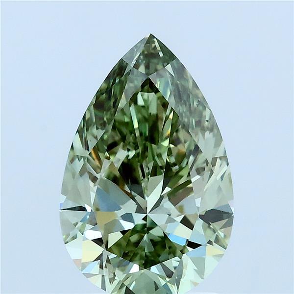 2.5ct Pear FANCY VIVID GREEN VS2 Lab Created Diamond