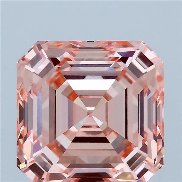 4.15ct Asscher FANCY VIVID PINK VVS2 Lab Created Diamond
