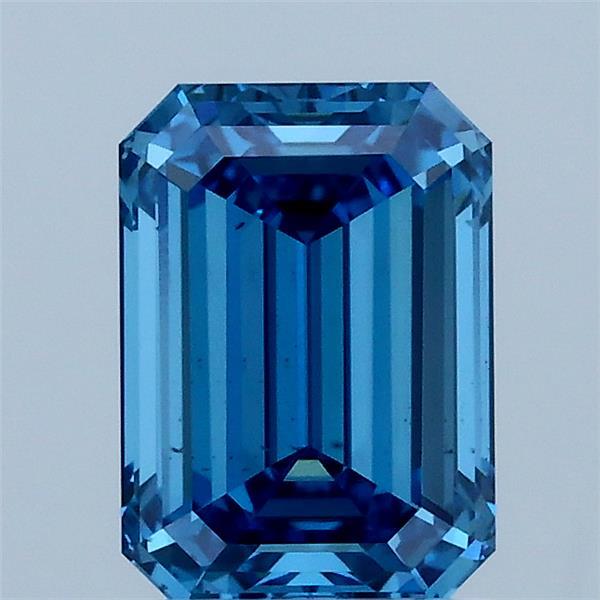 1.5ct Emerald FANCY VIVID BLUE VS2 Lab Created Diamond