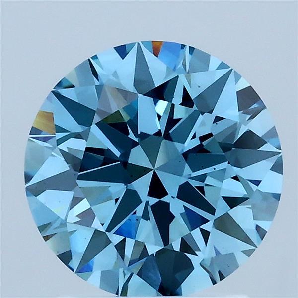 1.86ct Round FANCY VIVID BLUE VS1 Lab Created Diamond