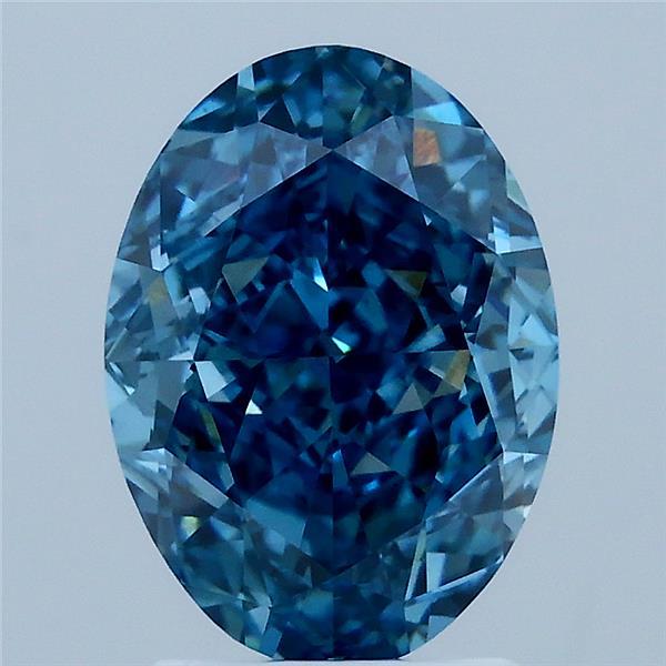 3.01ct Oval FANCY VIVID BLUE VS1 Lab Created Diamond