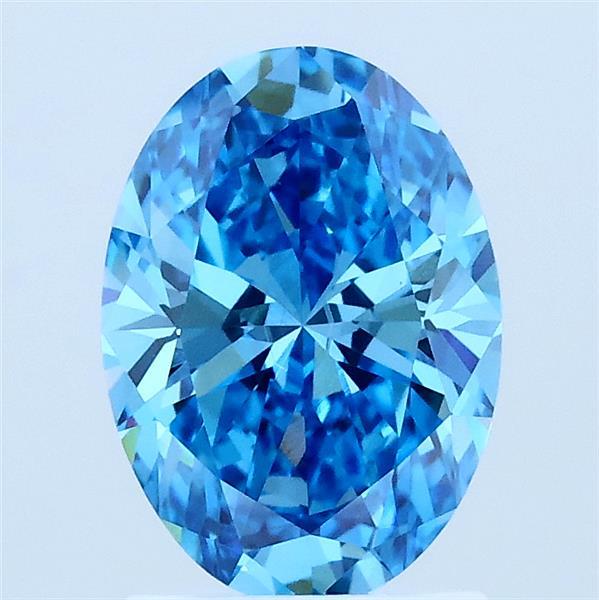 1.58ct Oval FANCY VIVID BLUE VVS2 Lab Created Diamond