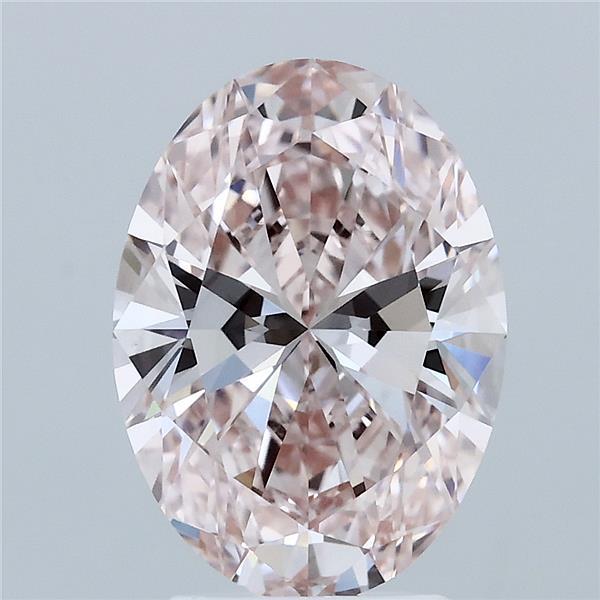 3ct Oval FANCY INTENSE PINK VVS2 Lab Created Diamond