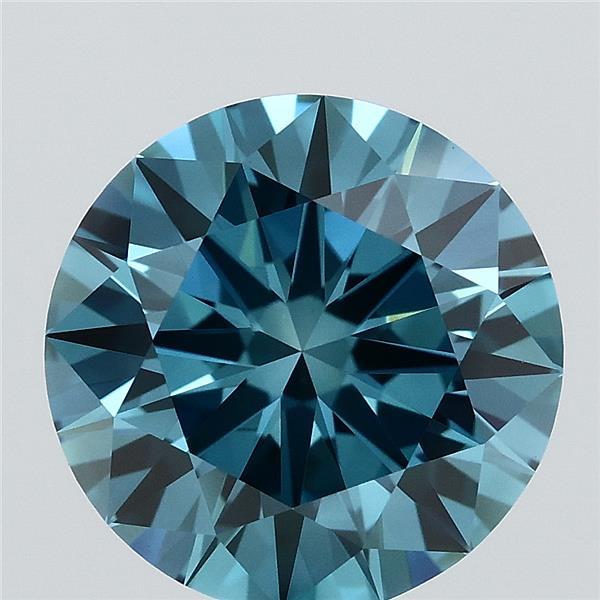 2.51ct Round FANCY VIVID BLUE VS1 Lab Created Diamond