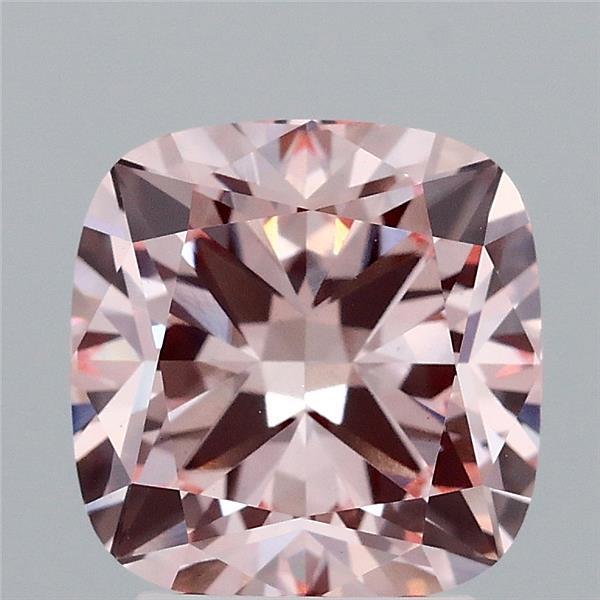 3.06ct Cushion FANCY INTENSE PINK VS1 Lab Created Diamond