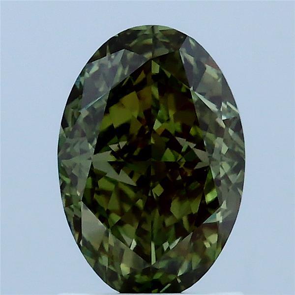 1.61ct Oval FANCY VIVID GREEN VS1 Lab Created Diamond