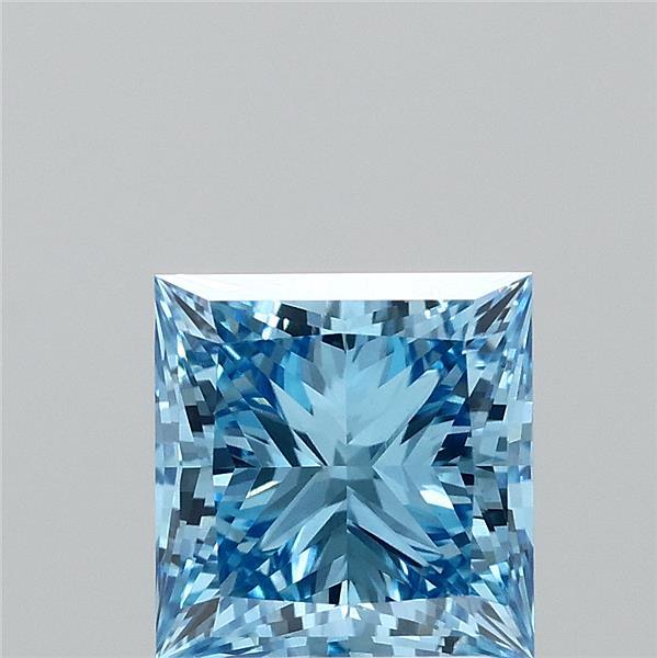 2.12ct Princess FANCY VIVID BLUE VS1 Lab Created Diamond