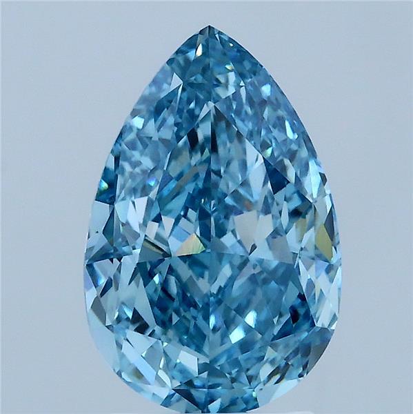 3.06ct Pear FANCY VIVID BLUE VS1 Lab Created Diamond