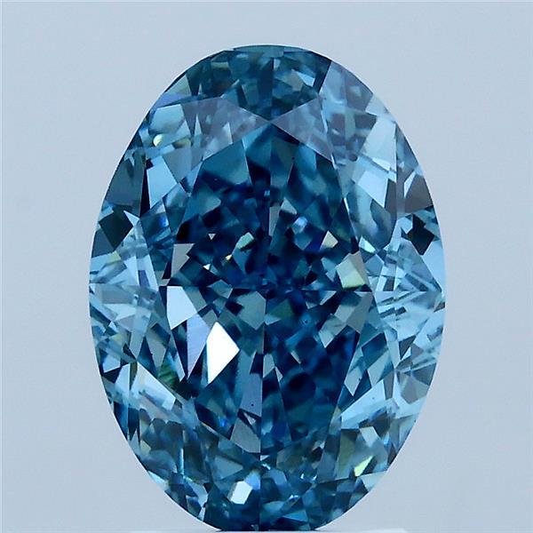 3.05ct Oval FANCY VIVID BLUE VS2 Lab Created Diamond