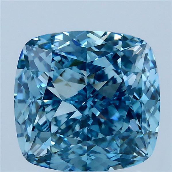 3.07ct Cushion FANCY VIVID BLUE VS1 Lab Created Diamond