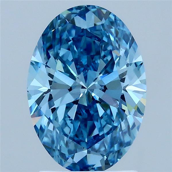 2.03ct Oval FANCY VIVID BLUE VS1 Lab Created Diamond