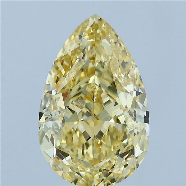 3.05ct Pear FANCY INTENSE YELLOW VVS2 Lab Created Diamond